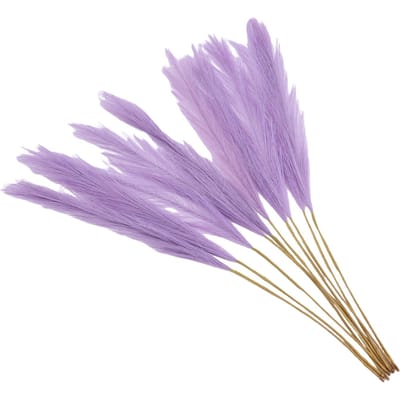 10 Stuks Levensgetrouwe Pampasgrassen Hoge Stelen Nep Pampasgrassen Huis Bruiloft Decoratie 55cm Lilac