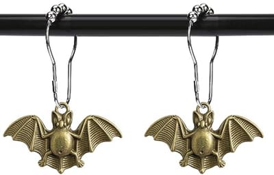 Feestelijke Douchegordijnhaken Vleermuizen - Set van 12 voor Halloween Decoratie