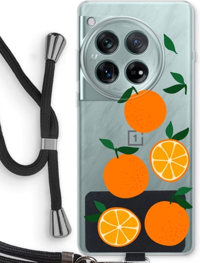 Case Company® - Hoesje met koord geschikt voor OnePlus 12r hoesje met Koord - Will you be my clementine - Telefoonhoesje met Zwart Koord - Bescherming aan alle Kanten en Over de Schermrand