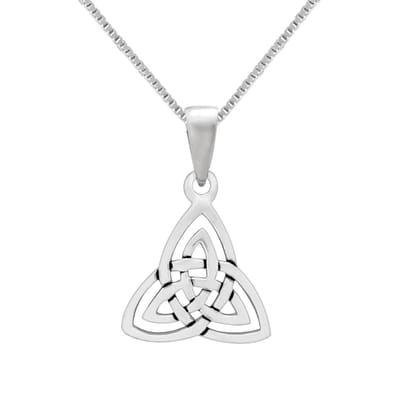 Zilveren ketting - minimalistische triquetra hanger - vrouw - 925 zilver