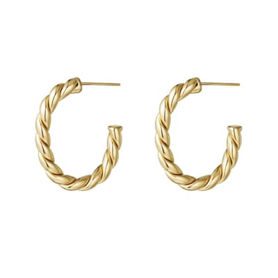 Yehwang oorbellen - Hoops Rope - Goudkleurig