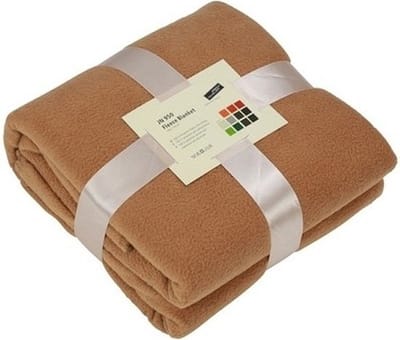 James & Nicholson Fleece bankdeken/plaid - 6x - camel bruin - 130 x 170 cm - 240 grams - pluisvrij - wasbaar