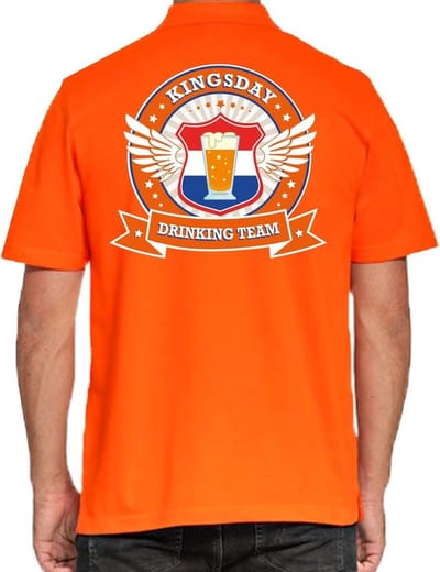 Kingsday Drinking Team poloshirt heren - heren polo - Koningsdag kleding S