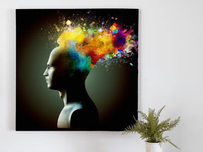 Mindful colorful explosions | Mindful Colorful Explosions | Kunst - 20x20 centimeter op Canvas | Foto op Canvas