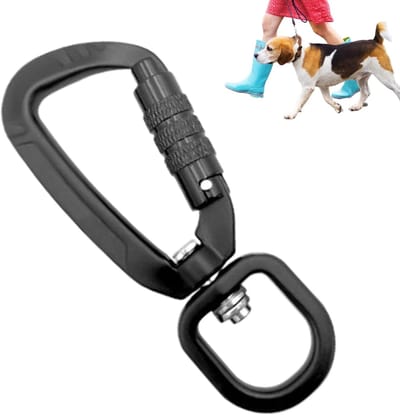 Draaibare Karabijnhaak - Roterende Clip - Outdoor Avonturen - Met Borging - 4KN Tractie - Zwart