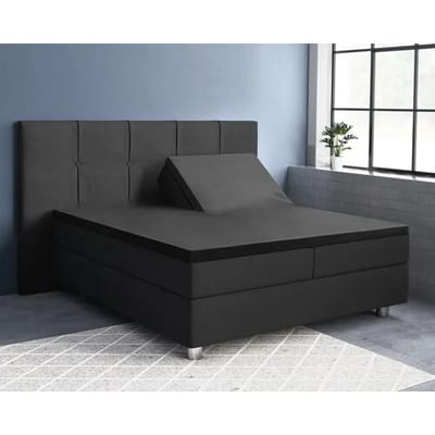 Primaviera DeLuxe Hoeslaken Splittopper Satijn Zwart - 160 x 200 cm + 15 cm hoekhoogte