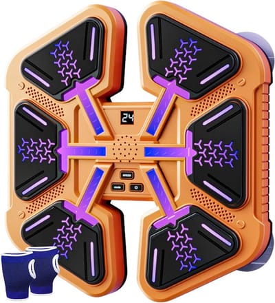 RM Store® - Muziekboksmachine - Boksmachine - Bokstraining - Muur Gemonteerd - Met Bluetooth - Volwassenen - Kinderen - Oranje - 30 x 5 x 32 cm.