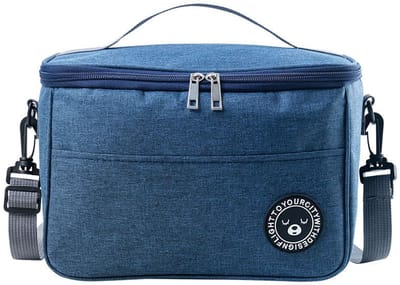 koeltas，Geïsoleerde lunchtas, geïsoleerde lunchbox, draagbare geïsoleerde lunchtas voor op reis en picknicks, marineblauw, 24*14*17 cm