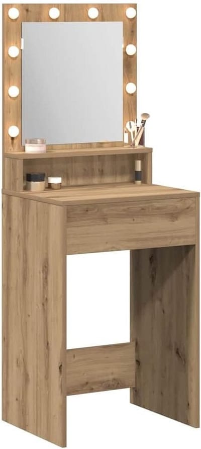 Kaptafel met spiegel - Make-up tafel - Persoonlijke verzorging - Geïntegreerde LED verlichting - 50 x 41 x 135 cm