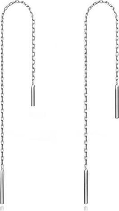 Oorhangers Zilver - Zilveren Doorsteek Oorbellen