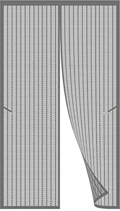 Magnetisch Vliegengordijn voor Balkondeuren en Raamopeningen - Muggennet zonder Boren - Grijs 240 x 300 cm