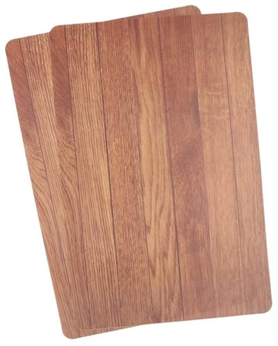 Cosy & Trendy Tafel Placemats - 2x - houten planken print - pvc - 44 x 28 cm - Onderleggers - Tafel dekken