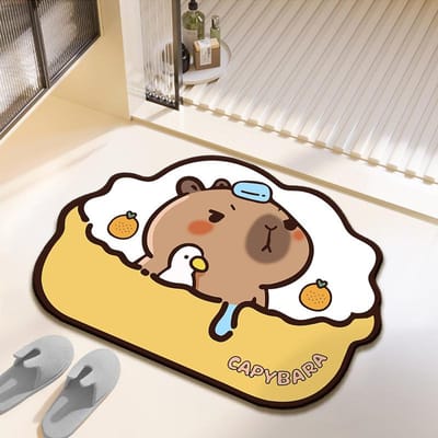 Cartoonstijl Onregelmatige Badkamer Antislip Mat Toilet Toiletdeur Vuilabsorberende Diatomeeënaarde Mat 40X60cm