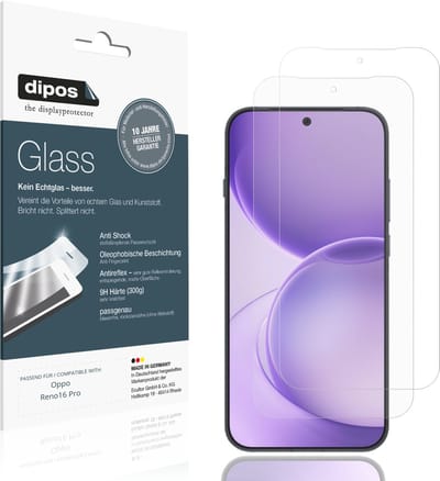 dipos – 2x Matte Pantserfolie geschikt voor Oppo Reno16 Pro | 9H Screenprotector