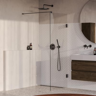 Brauer Void - Inloopdouche - Helder Glas - 70 x 200 cm - incl. Glascoating - PVD Gunmetal Geborsteld