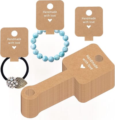 100 stuks halskettingen display kaarten sieraden armband display kaarten kraftpapier sieraden display voor halskettingen, armbanden, enkelbandjes, haarringen, sieraden hangende etiketten