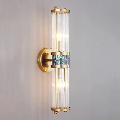 Moderne 2-lichts wandkandelaar met helder kristal voor badkamer en slaapkamer