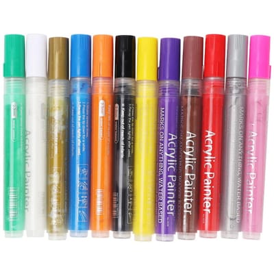 12 Pack Acrylic Marker 1026 Body Painted Decoration DIY Graffiti  Water based Paint Pen blue