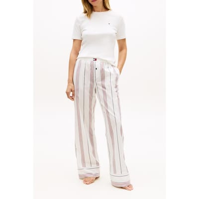 Tommy Hilfiger Poplin Stripe Pants Beach House Stripe Navy Taglia: S | Pigiameria Outlet | Donna | Blu
