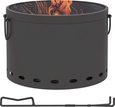 Outsunny-Feuerschale-Metall-Ø38 x 27H cm-Dunkelgrau