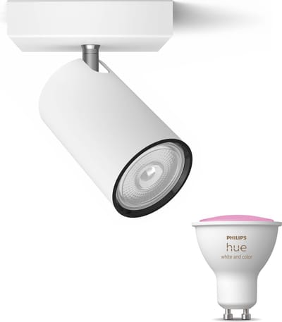 Philips Hue Kosipo Opbouwspot (Wit) - Wit en Gekleurd Licht - Wandspot of Plafondspot met 1 Lichtpunt - GU10 - Hue White and Color Ambiance