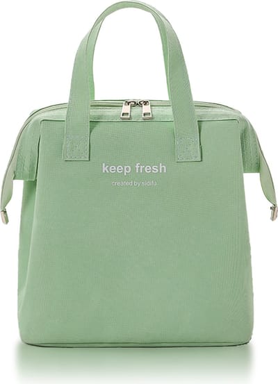 Rainbecom - Koeltassen - Lunchtas – 23x24x14 cm – 7.5 Liter - Lichtgroen - Isolatie - Kationisch Polyester - Handvat Riem - Koeltas - Lunch Bag - Geïsoleerde Koeltas - Picknicktas