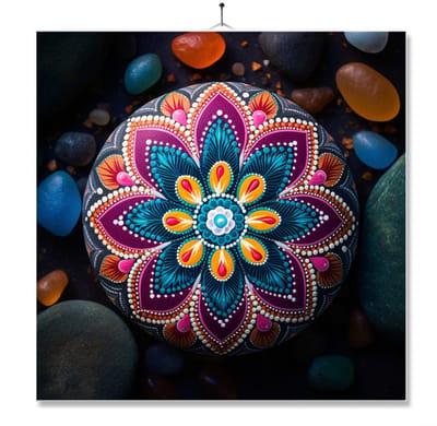Tegel Met Opdruk | Mandala | Cadeau | Inclusief Geschenkdoos | Standaard | Ophangsysteem
