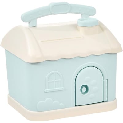 Cartoon Huis Spaarpot met 3D Sticker DIY Opbergdoos voor Kinderen Volwassenen Sparen Munten white
