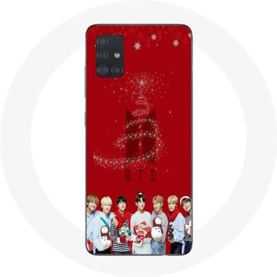 Coque pour Samsung Galaxy A71 BTS Bangtan Garçons Fond Rouge Cadeau de Noël 2023