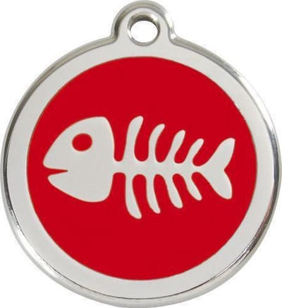 Red Dingo Kattenpenning 20 mm vissengraat rood
