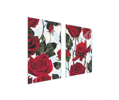 TMK ArtDeko Serie - Glas Beschermplaat - 65x52 cm - Rozen - Veelzijdig