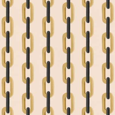 Behang Chain de chaine beige geel