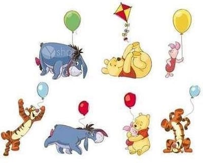 Winnie de Pooh muur stickers - 22,3 x 23,8cm - 12 stickers