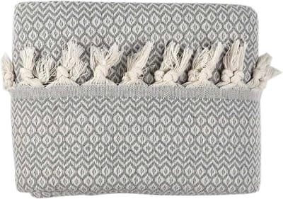 Dubbele sprei, XXL, grijs, lichtgrijs, katoen, bankdeken, knuffelige tv-deken, bankdeken, fauteuildeken, omkeerbare deken, bedsprei, bankhoes, zomerdeken, 250 x 265 cm