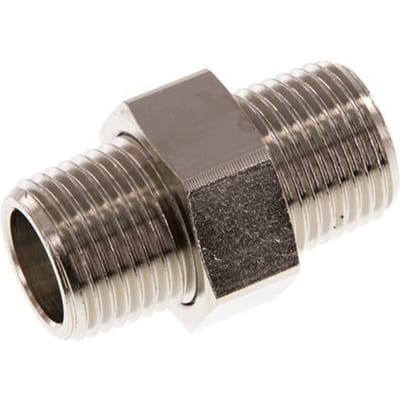 R 1/2'' Vernikkeld Messing Borstnippel 3-delig met Conische afdichting 16 Bar