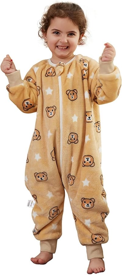 Slaapzak met Voeten voor Baby's en Kinderen - Winter Flanellen Pyjama Jumpsuit 0-6 Jaar
