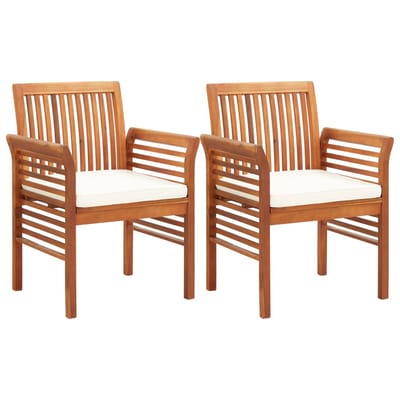 vidaXL - Tuinstoelen - 2 - st - met - kussens - massief - acaciahout