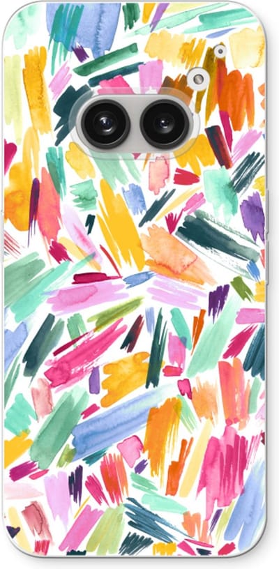 Case Company® - Hoesje geschikt voor Nothing Phone (2a) hoesje - Watercolor Brushstrokes - Soft Cover Telefoonhoesje - Bescherming aan alle Kanten en Schermrand
