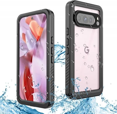 SBG Outdoor Case Waterdicht Transparant Hoesje geschikt voor Google Pixel 9 Pro | Shockproof | Onderwater tot twee meter | Antislip greep | IP68-gecertificeerd | Doorzichtig / Zwart