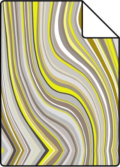 Proefstaal Origin Wallcoverings behang grafische lijnen okergeel - 26,5 x 21 cm - 347225-S