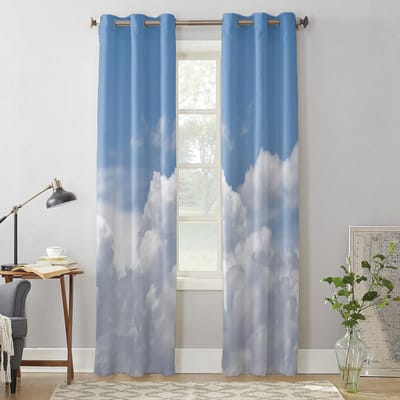 Lucht Wolken Wit Raamgordijnen voor Woonkamer Slaapkamer Luxe Modern Keukengordijnen Stoffen Drapes 135W x 135H(cm) x1