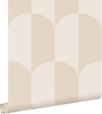 ESTAhome behang art deco bogen beige en zandkleurig - 53 cm x 10.05 m - 139991
