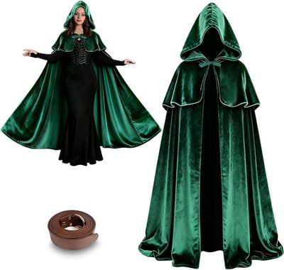 Middeleeuwse Cape met Kap, Hobbit Kostuum voor Halloween, Feestkleding en Cosplay