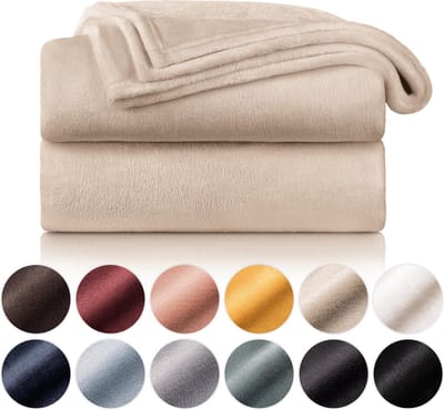 Blumtal - Fleece Deken - Super Zacht Fleece Plaid 130x150 cm - Zand
