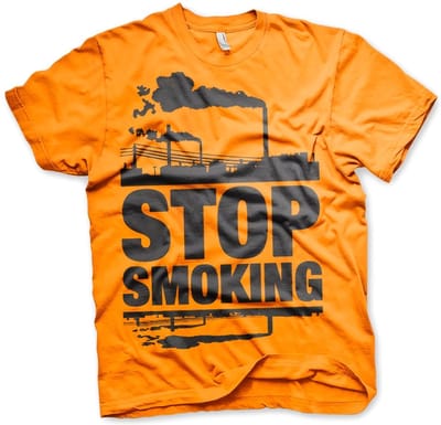 Hybris T-shirt 'Stop Smoking' - oranje