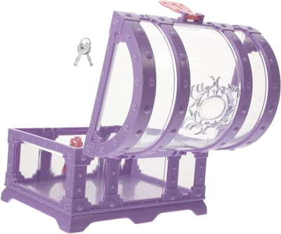 Schatkistje Kinderen - Speelgoed Kistje - Sieraden Opbergen - Met Slot - 14 x 11 x 10.5 cm - Paars