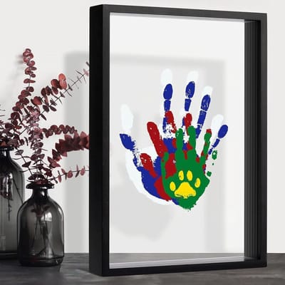 Familie Handafdrukset voor Kinderen - Creatieve DIY Craft met Houten Lijst, Herinneringen aan Voet- en Handafdrukken