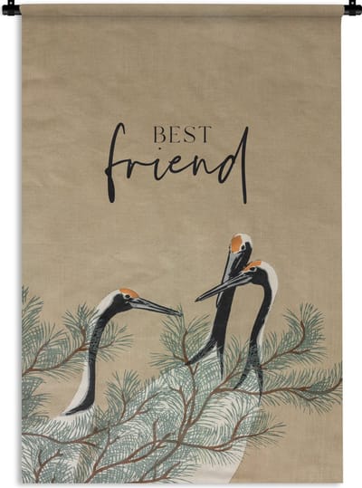 Wandkleed - Wanddoek - Best friend - Quotes - Spreuken - Vrienden - BFF - 120x180 cm - Wandtapijt
