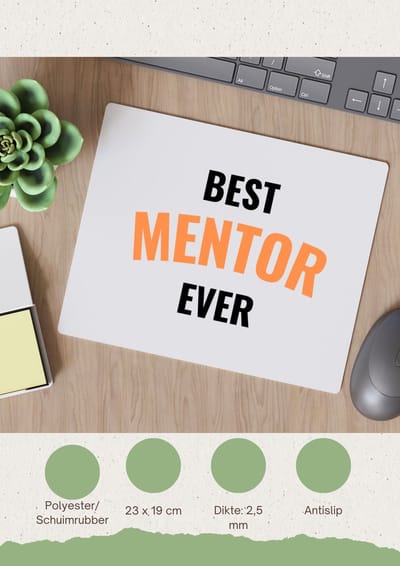 Akyol - best mentor ever Muismat - Leraar - de beste mentor - leerkracht - verjaardagscadeau - verjaardag - cadeau - kado - geschenk - gift - leerlingen - 23 bij 19 cm