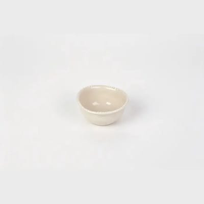 Schaaltjes – Pearls – parelrand – beige – 9 cm, vaatwasserbestendig, set van 6